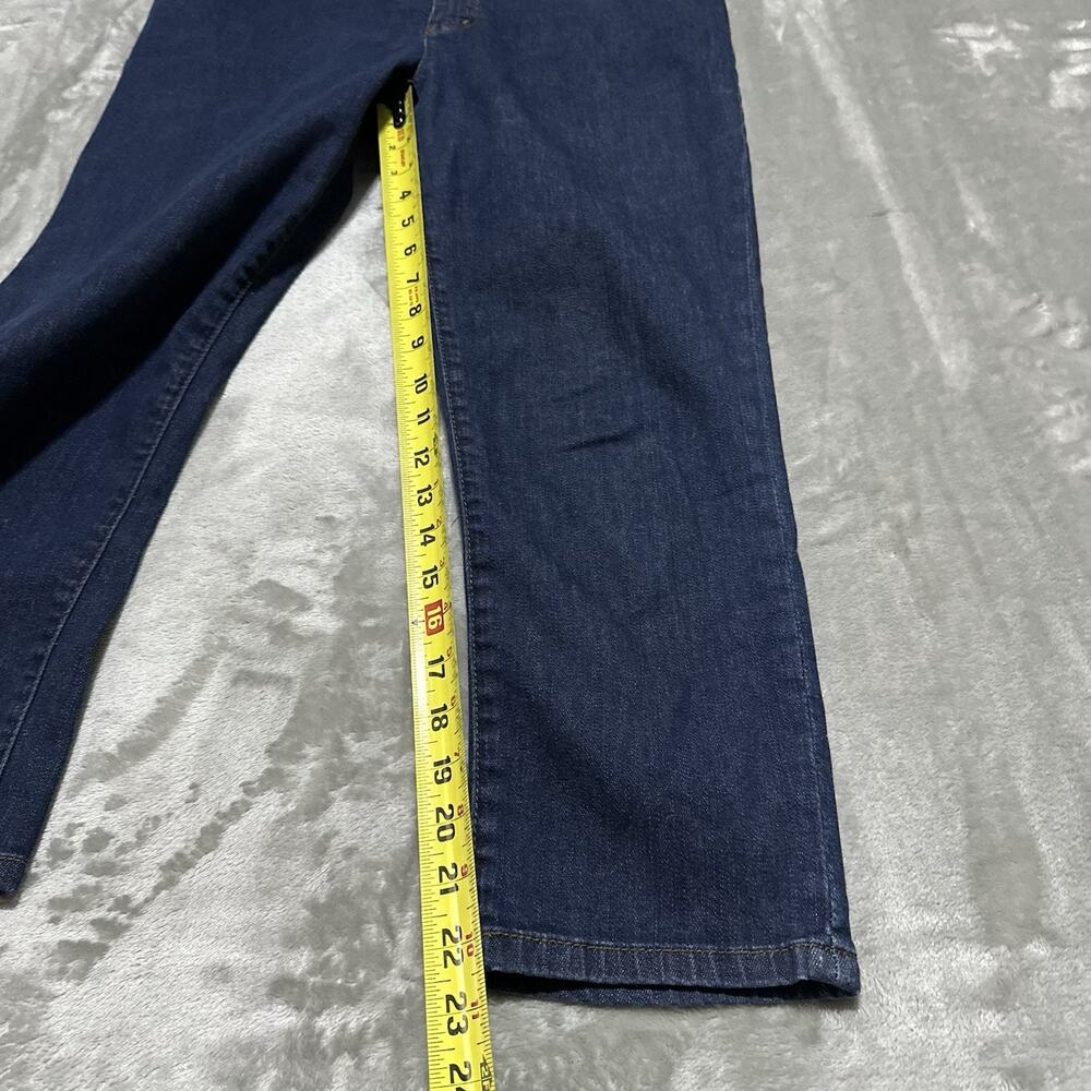 Lauren Jeans Co Womens Petite Jeans 12P Blue Dark Wash Modern Straight Cropped - Picture 3 of 10